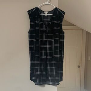 Leith Black and White Grid Mini Dress